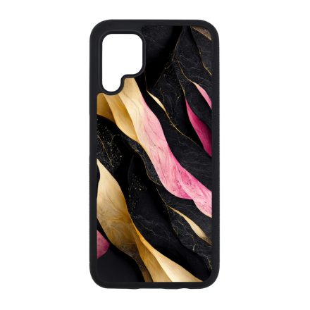 Szépséges fekete-pink és arany márvány mintás Huawei szilikon tok