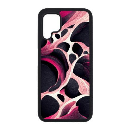 Gyönyörű fekete-fehér és pink márvány mintás Huawei szilikon tok