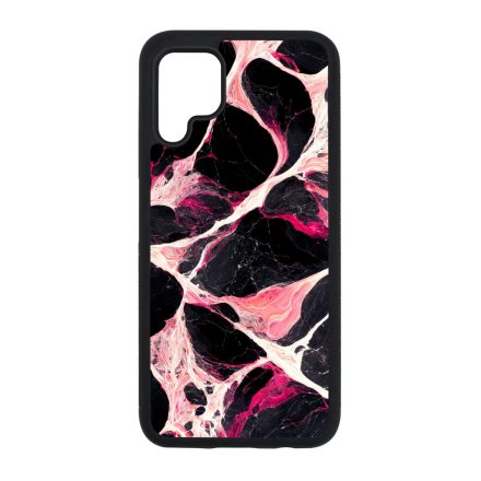 Különleges fekete-fehér és pink márvány mintás Huawei szilikon tok