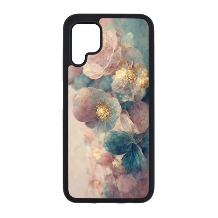 Pasztel rózsaszín és kék virágos Art Huawei szilikon tok