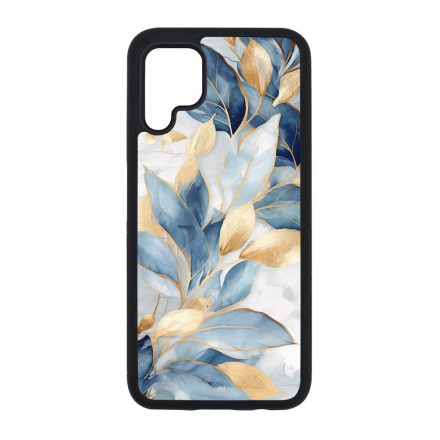 Gyönyörű kék és arany leveles Art Huawei szilikon tok