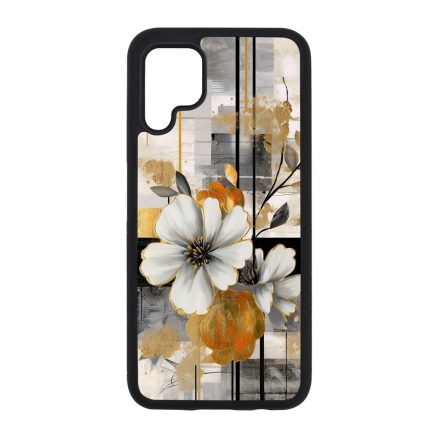 Különleges arany és fehér virágos absztrakt Art Huawei szilikon tok