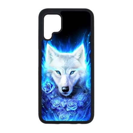 Farkas kék rózsával Huawei szilikon tok