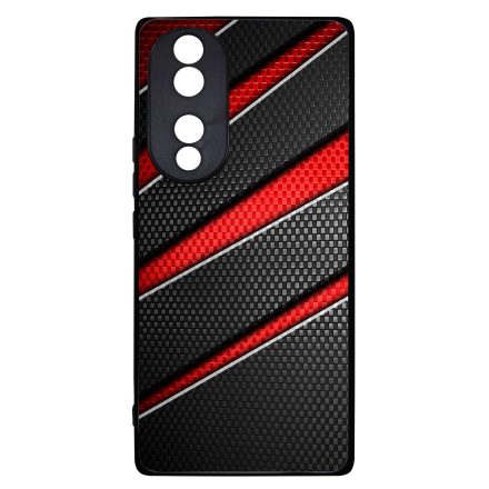 Piros fekete csíkos karbon mintás Honor 70 tok