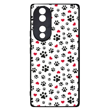 Szívecskés kutya mancs mintás Honor 70 tok