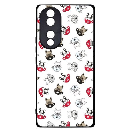 Cuki kávé és kutya mintás Honor 70 tok