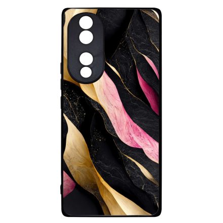 Szépséges fekete-pink és arany márvány mintás Honor 70 tok