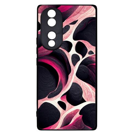Gyönyörű fekete-fehér és pink márvány mintás Honor 70 tok