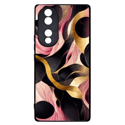 Aranyló fekete-pink márvány mintás Honor 70 tok