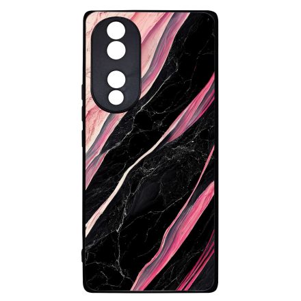 Luxury fekete-pink márvány mintás Honor 70 tok