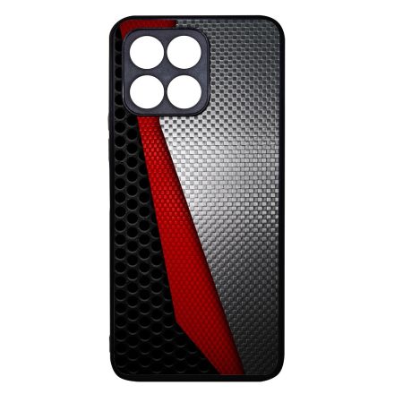 Metál SILVER piros karbon mintás Honor 70 Lite tok