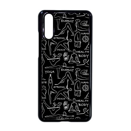 Black Line Art Joga Huawei P20 tok