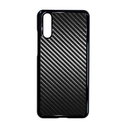 Ezüst karbon fiber mintás Huawei P20 tok