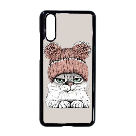 Cuki sapkás cica Huawei P20 tok