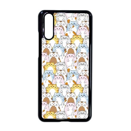 Tündéri Kawaii cica mintás Huawei P20 tok