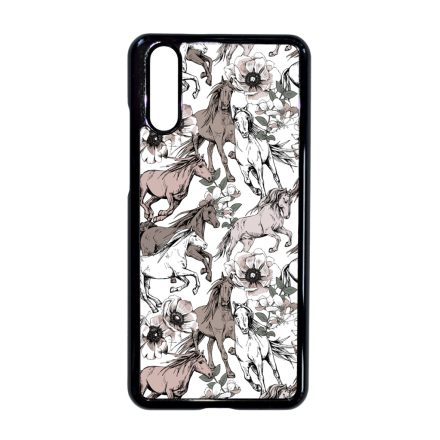 Gyönyörű vintage lovas mintás Huawei P20 tok