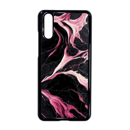 Gyönyörű fekete-pink márvány mintás Huawei P20 tok