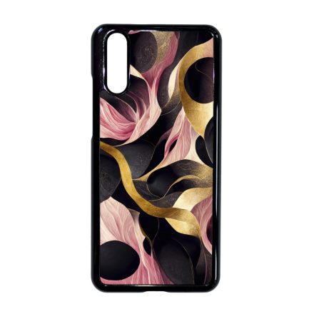 Aranyló fekete-pink márvány mintás Huawei P20 tok