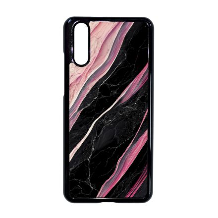 Luxury fekete-pink márvány mintás Huawei P20 tok
