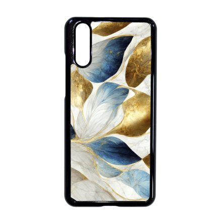 Csodaszép fehér-arany leveles márvány mintás Huawei P20 tok