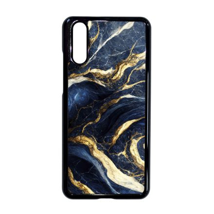 Gyönyörű kék és arany márvány mintás Huawei P20 tok