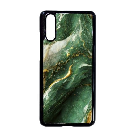 Smaragd zöld és arany márvány mintás  Huawei P20 tok