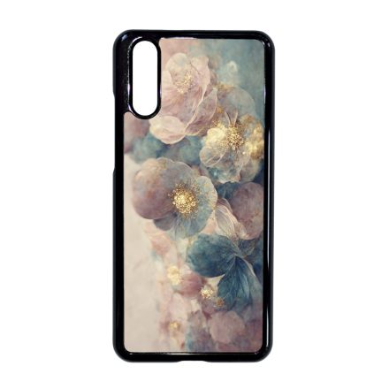 Pasztel rózsaszín és kék virágos Art Huawei P20 tok