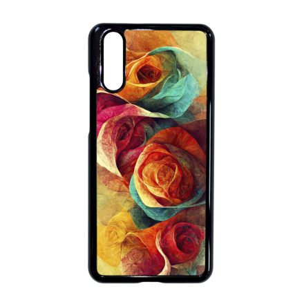 Absztrakt színes rózsák Art Huawei P20 tok