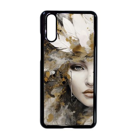 Szépséges aranyló nő Art Huawei P20 tok