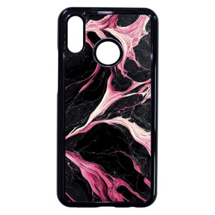 Gyönyörű fekete-pink márvány mintás Huawei P20 Lite tok