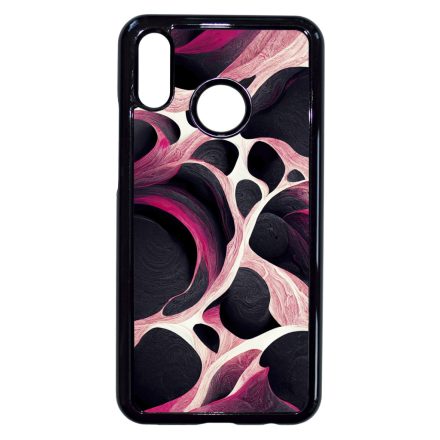 Gyönyörű fekete-fehér és pink márvány mintás Huawei P20 Lite tok