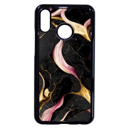 Különleges fekete-pink és arany márvány mintás Huawei P20 Lite tok