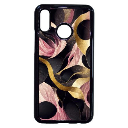 Aranyló fekete-pink márvány mintás Huawei P20 Lite tok