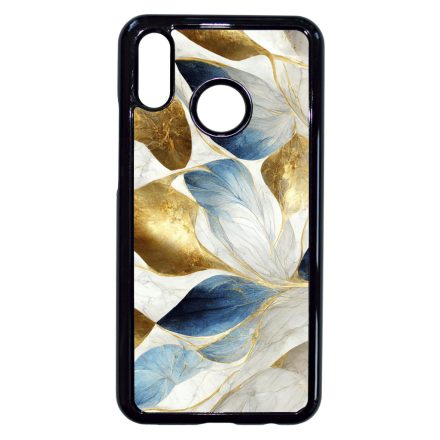 Csodaszép fehér-arany leveles márvány mintás Huawei P20 Lite tok