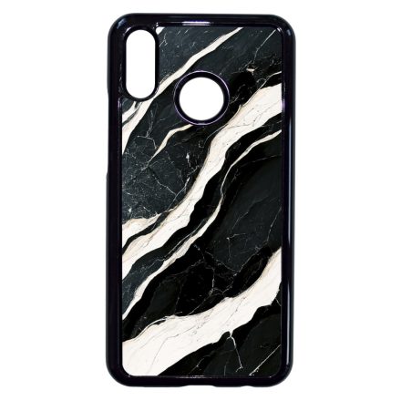 Trendi fekete-fehér márvány mintás Huawei P20 Lite tok