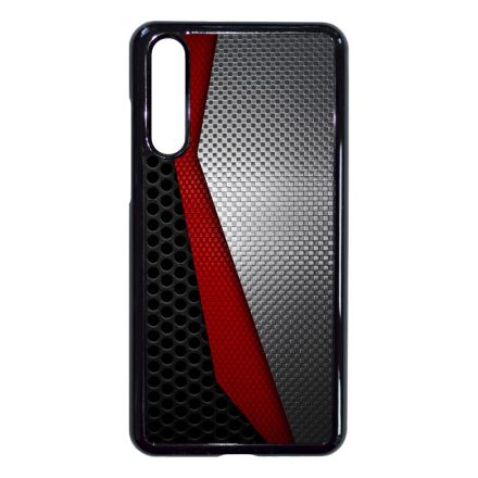 Metál SILVER piros karbon mintás Huawei P20 Pro tok