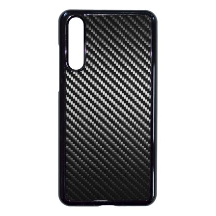 Ezüst karbon fiber mintás Huawei P20 Pro tok