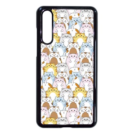 Tündéri Kawaii cica mintás Huawei P20 Pro tok