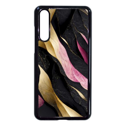 Szépséges fekete-pink és arany márvány mintás Huawei P20 Pro tok