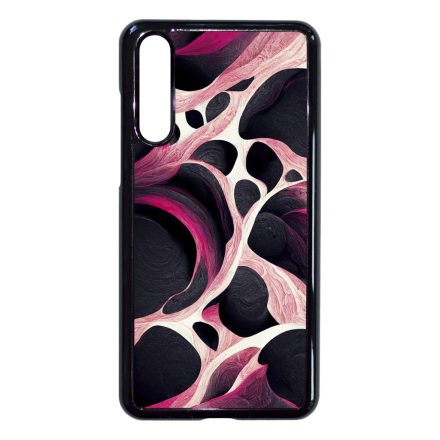 Gyönyörű fekete-fehér és pink márvány mintás Huawei P20 Pro tok