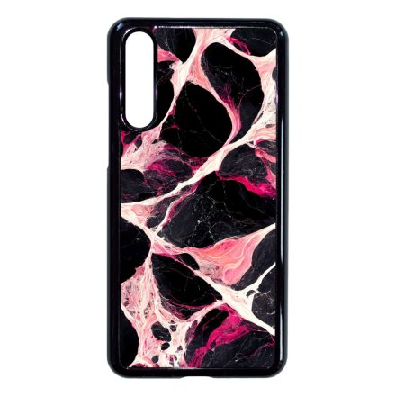 Különleges fekete-fehér és pink márvány mintás Huawei P20 Pro tok