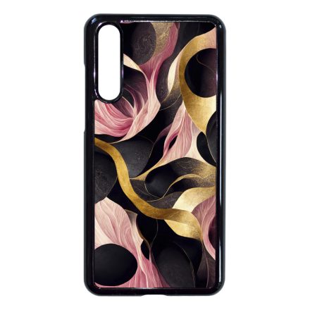 Aranyló fekete-pink márvány mintás Huawei P20 Pro tok