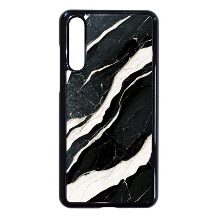 Trendi fekete-fehér márvány mintás Huawei P20 Pro tok