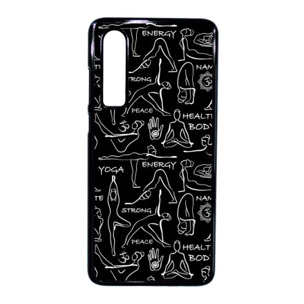 Black Line Art Joga Huawei P30 tok