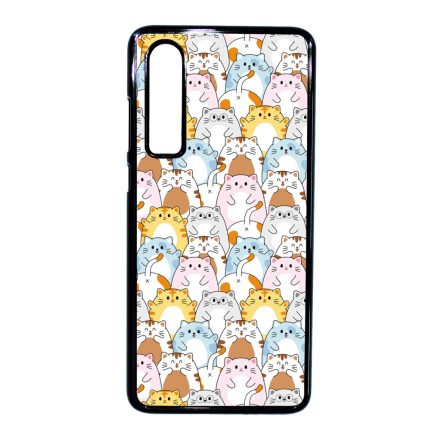 Tündéri Kawaii cica mintás Huawei P30 tok