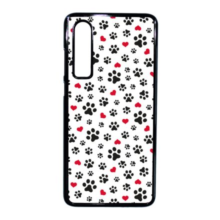 Szívecskés kutya mancs mintás Huawei P30 tok