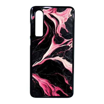 Gyönyörű fekete-pink márvány mintás Huawei P30 tok