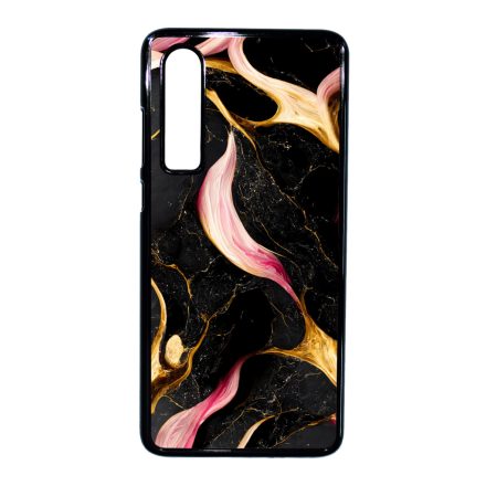 Különleges fekete-pink és arany márvány mintás Huawei P30 tok
