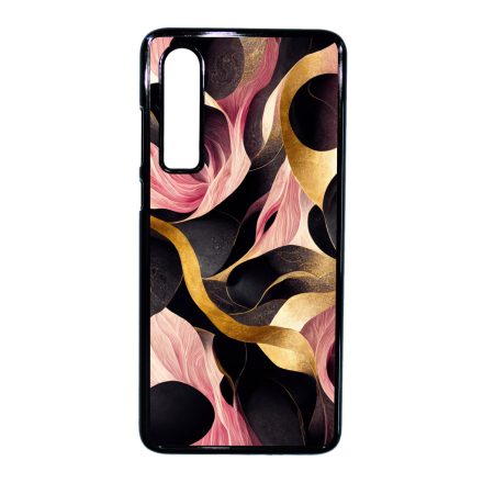 Aranyló fekete-pink márvány mintás Huawei P30 tok