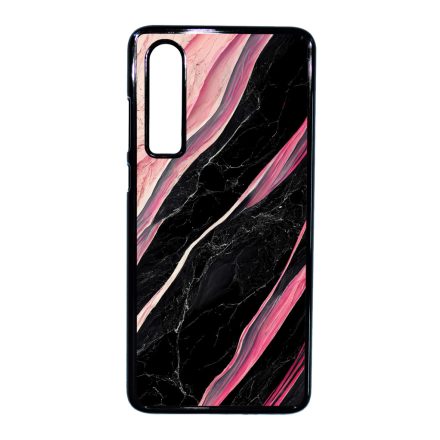 Luxury fekete-pink márvány mintás Huawei P30 tok